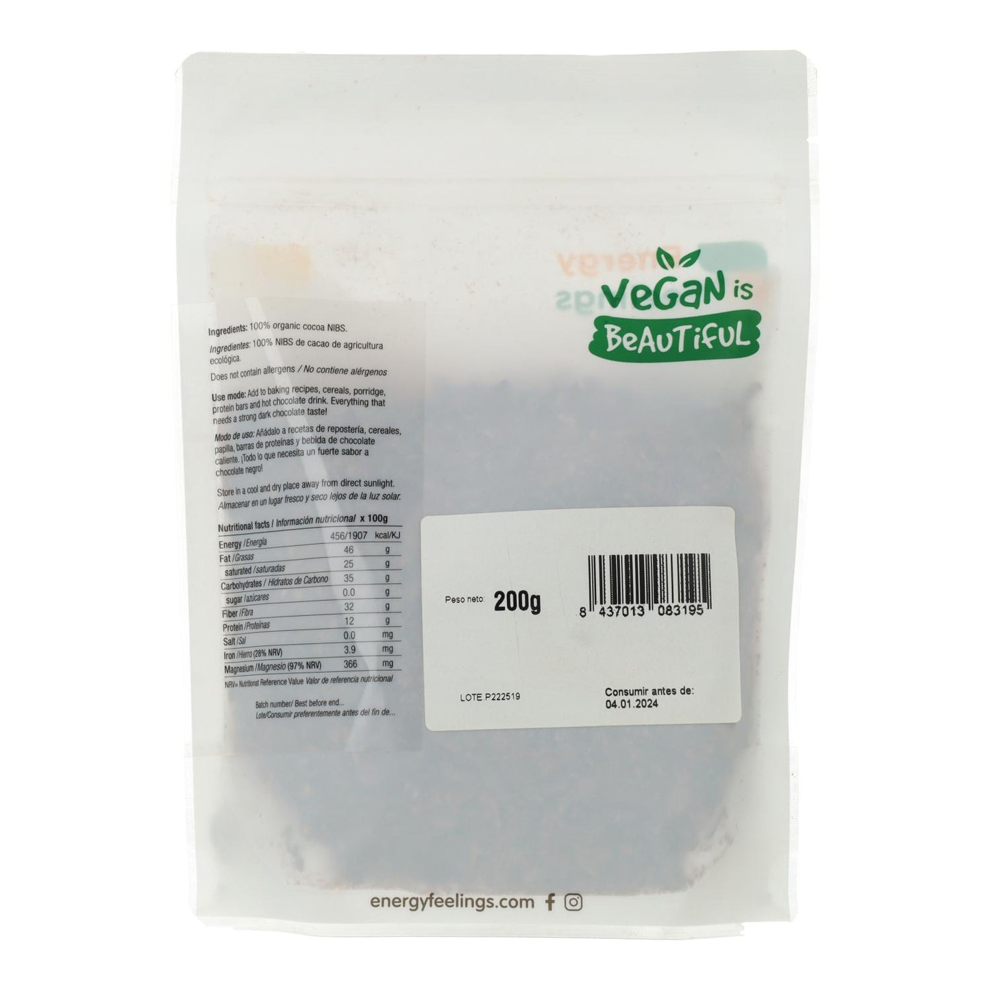 Energy Feelings Organic Criollo Cocoa 1 kg