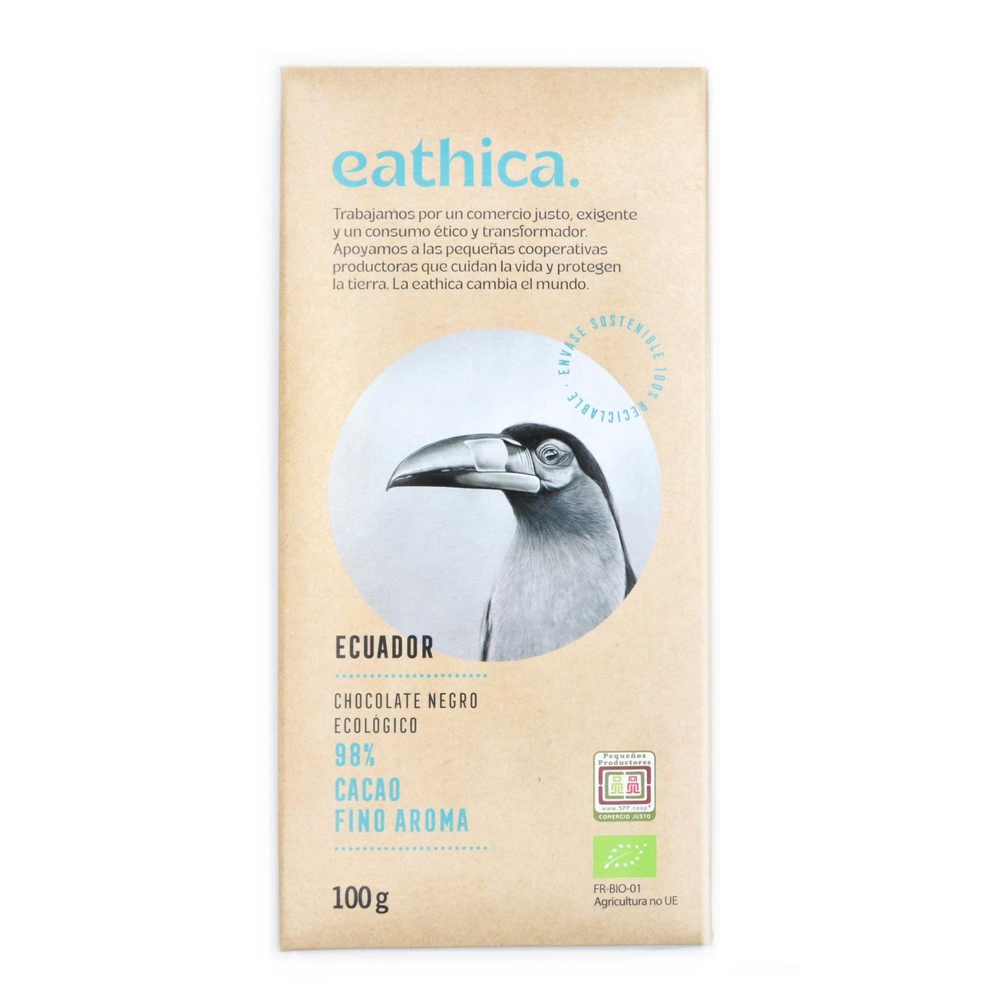 Choklad Eathica 98 % Ecuador BIO 100 g