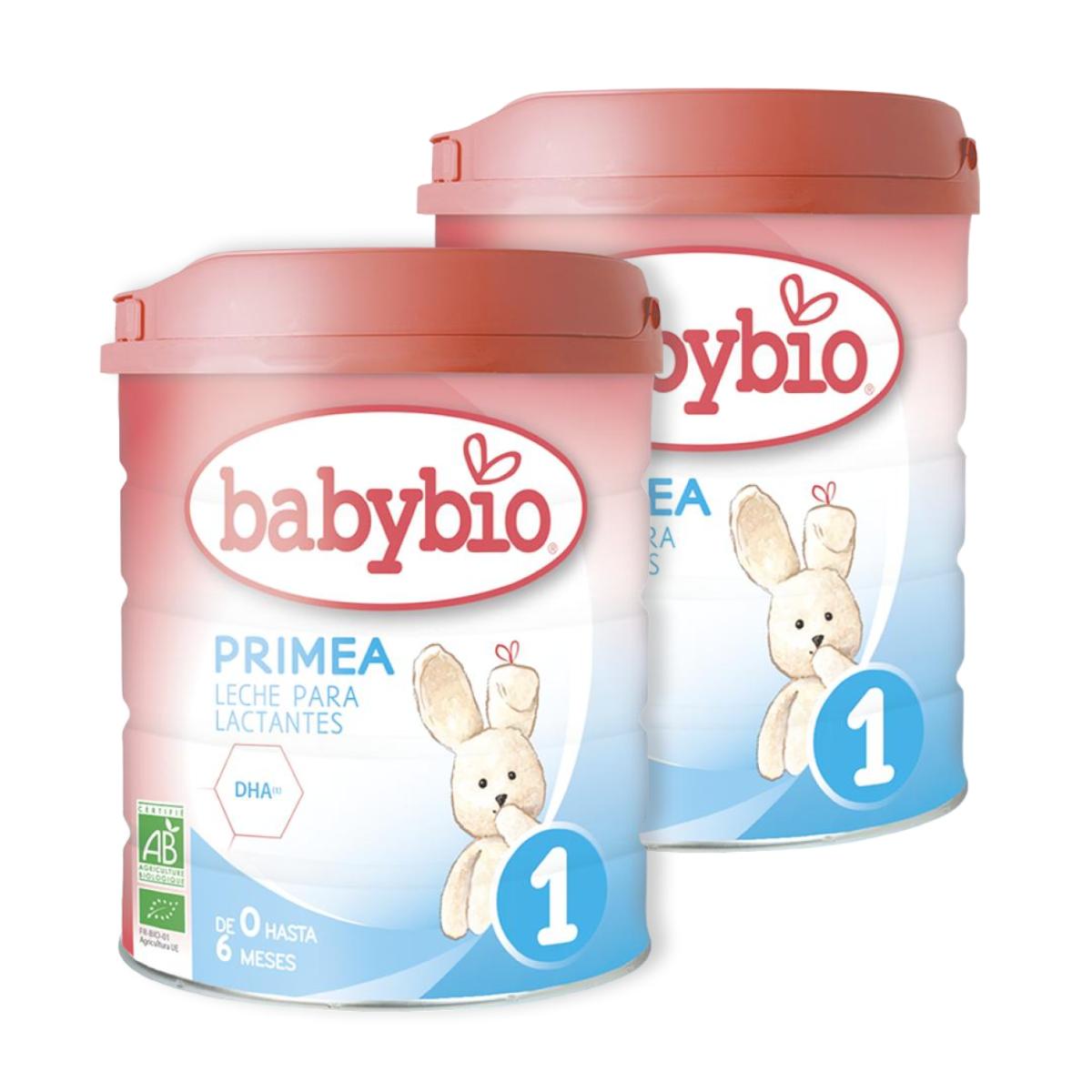 Confezione da 2 latte di inizio Primea 1 (da 0 a 6 mesi) biologico Babybio 800 g