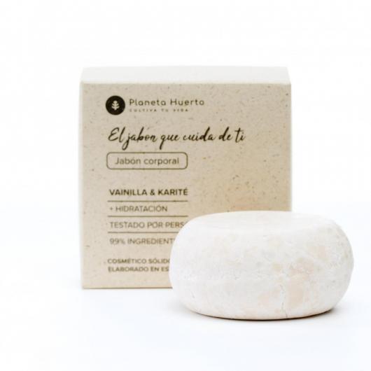 Sapone solido per il corpo alla vaniglia e burro di karité Planeta Huerto 85 gr