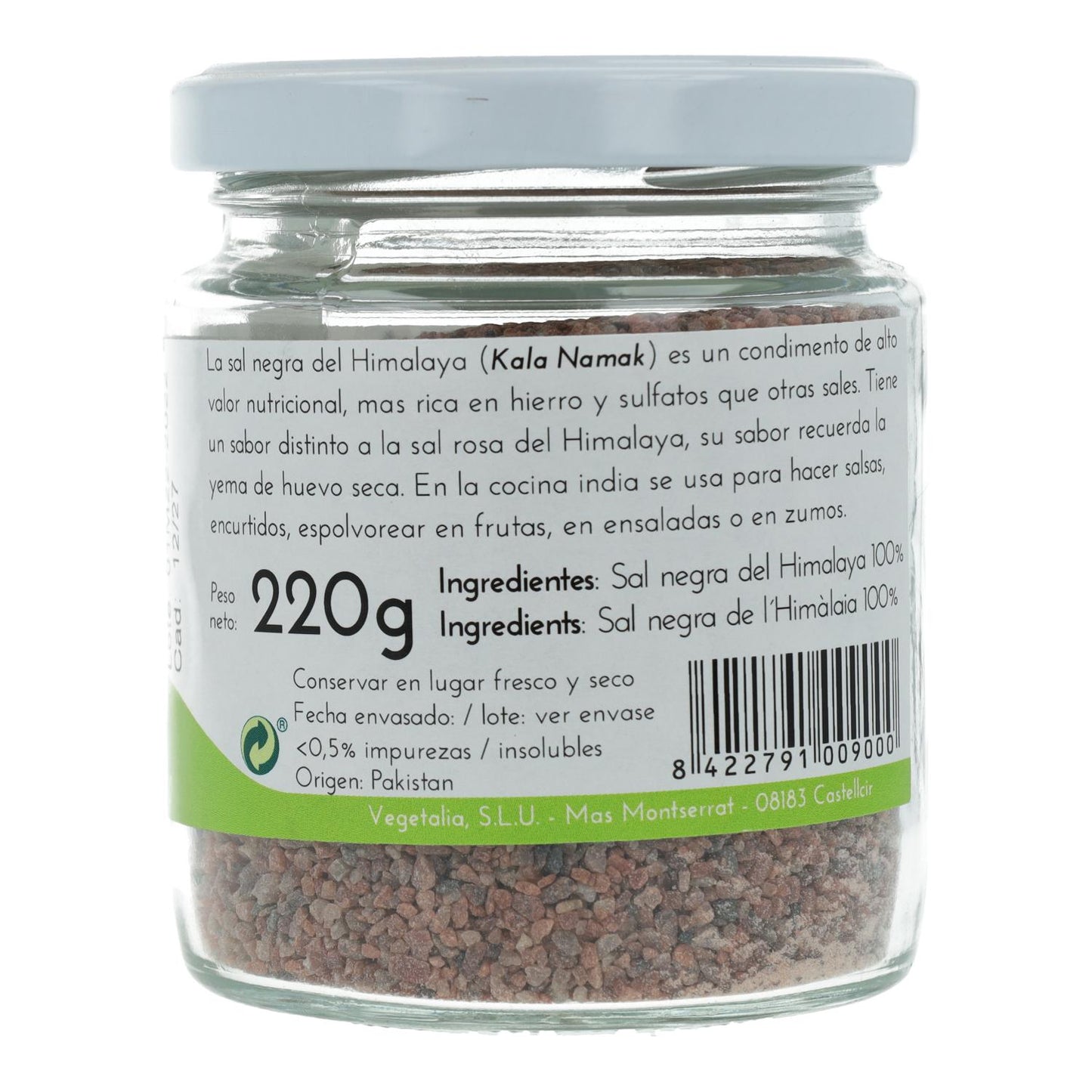 Sale nero dell'Himalaya (Kala Nmak) Vegetalia 220 g