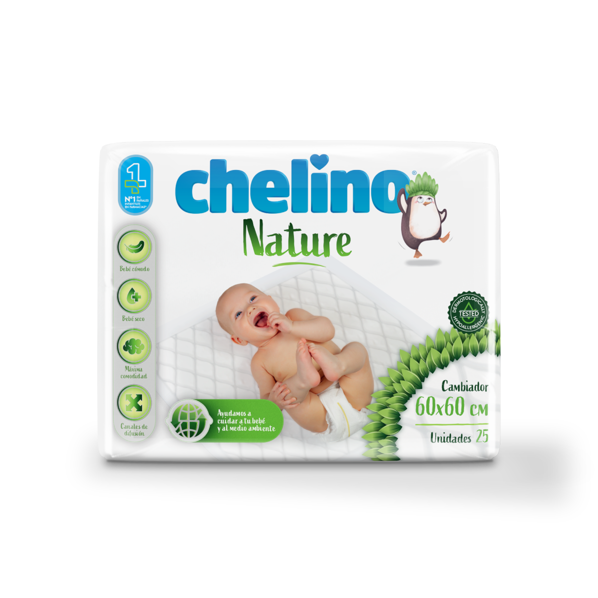 Aankleedkussen Chelino Nature 60x60 25 stuks