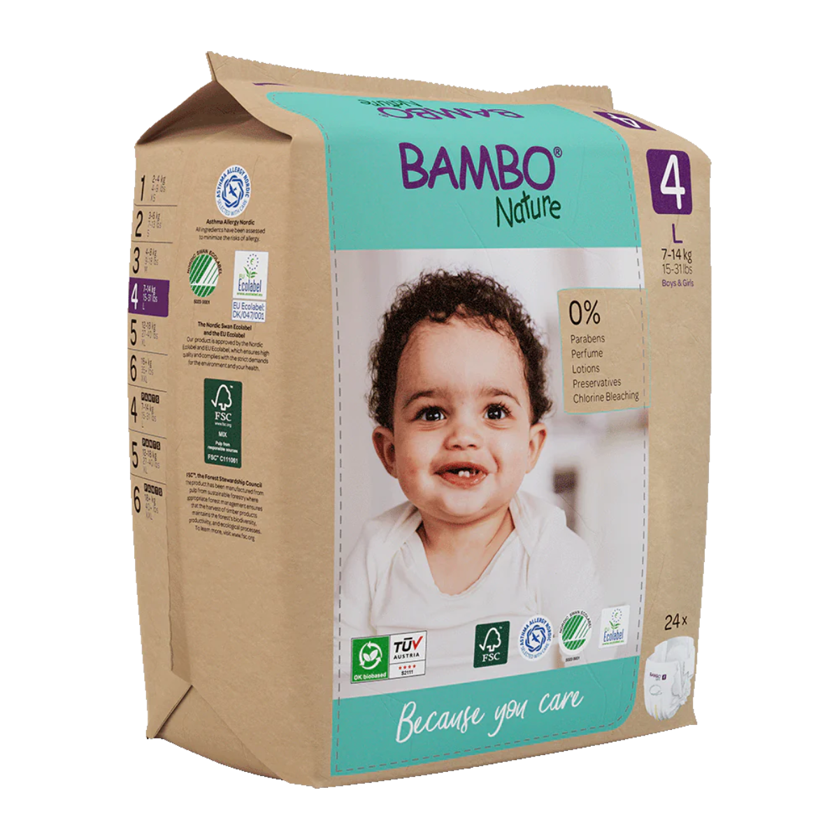 6er-Pack Bambo Nature Windeln T4 (7-14 kg) 24 Stück