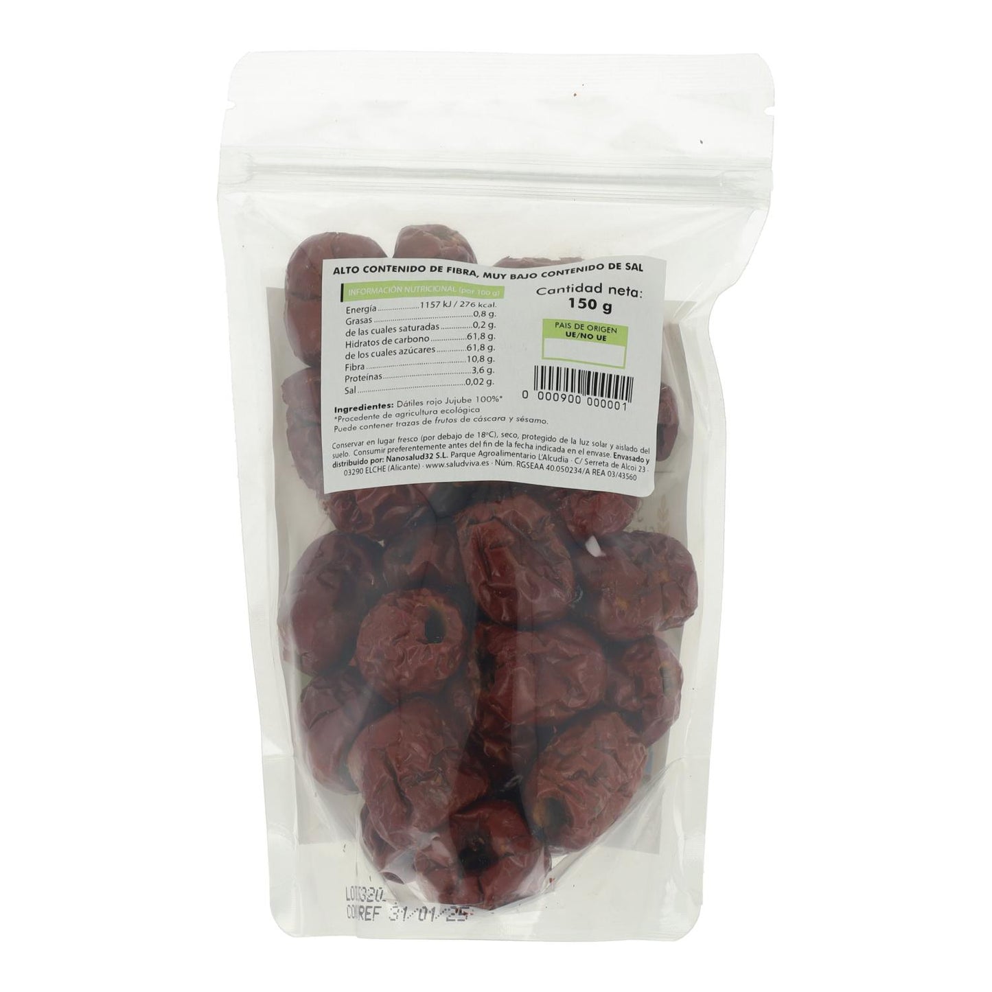 Jujube (czerwone daktyle) ECO 150 g, Salud Viva