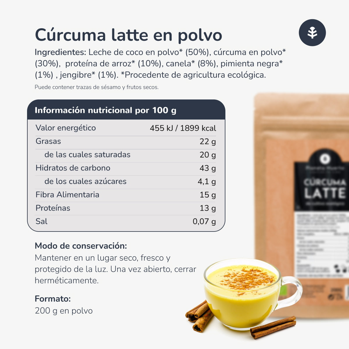 Latte alla curcuma ECO Planet Garden 200 g