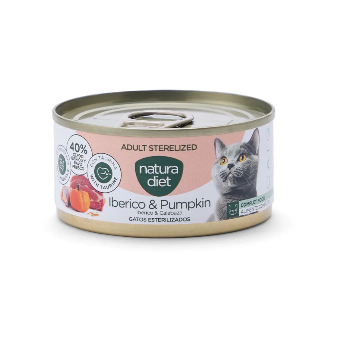 Natura Diet Cat Sterilized Iberico i dynia 85 g Mokra karma dla kotów sterylizowanych