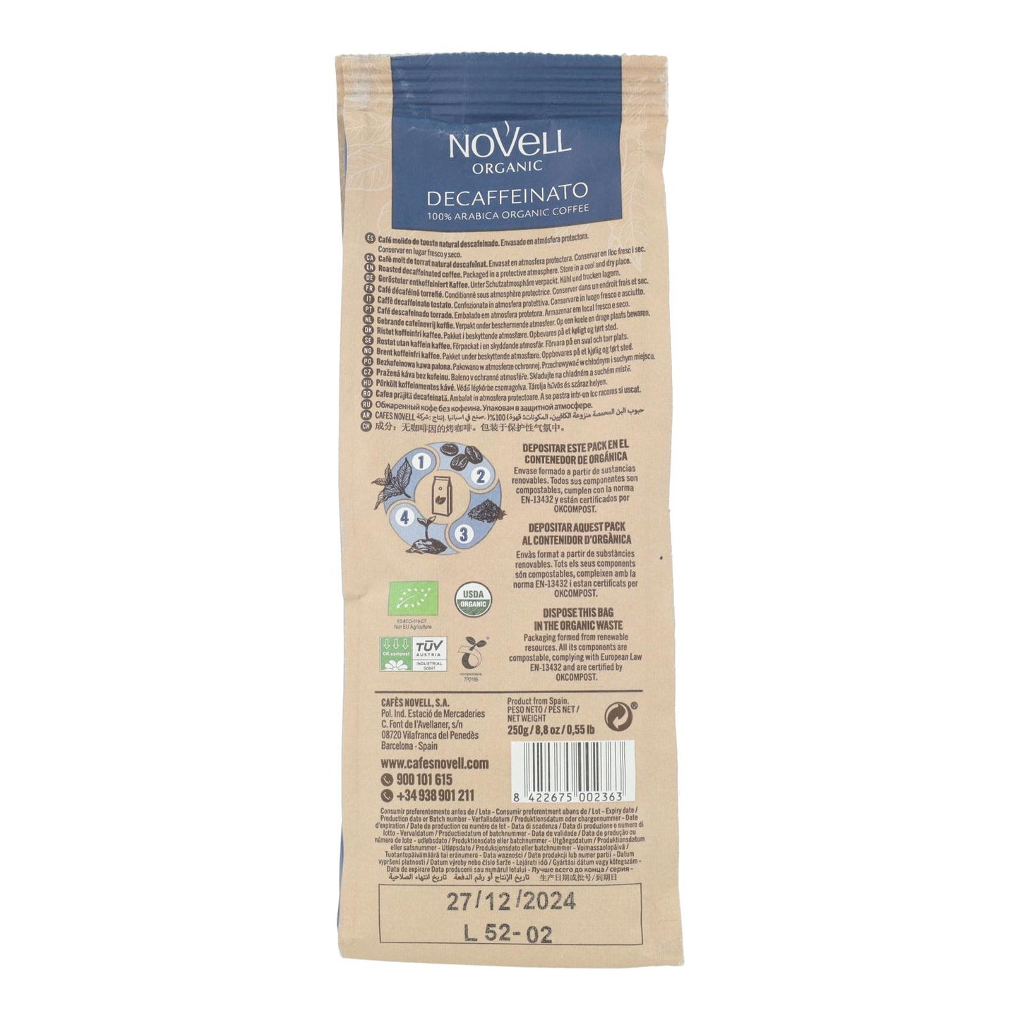 Café moulu ECO décaféiné 250 g