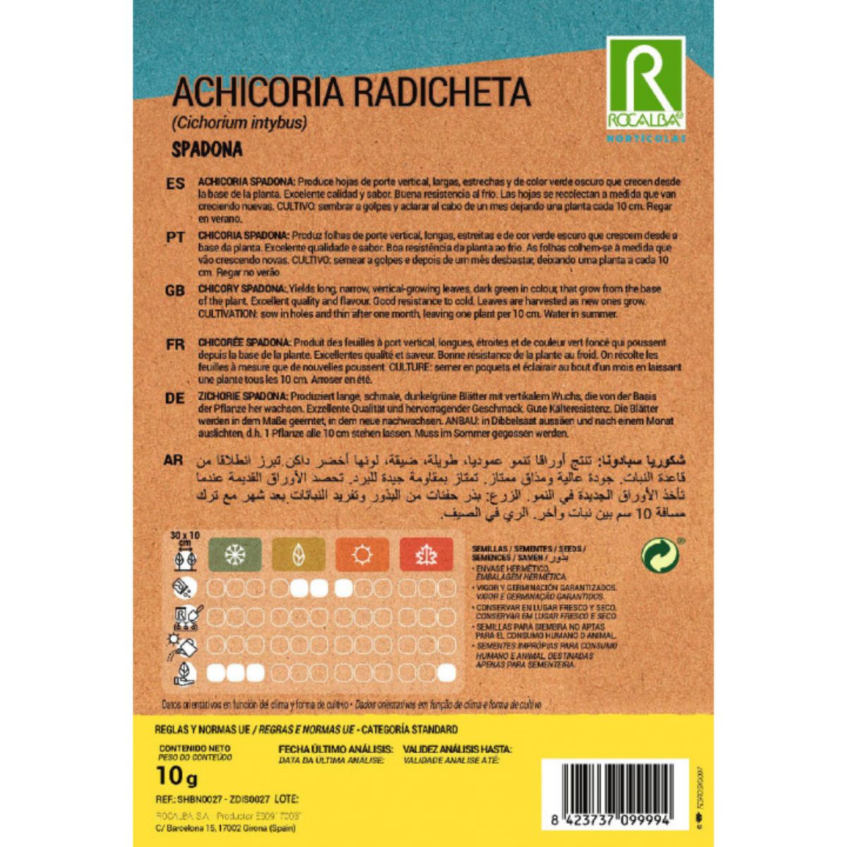 Graines de chicorée radicheta spadona