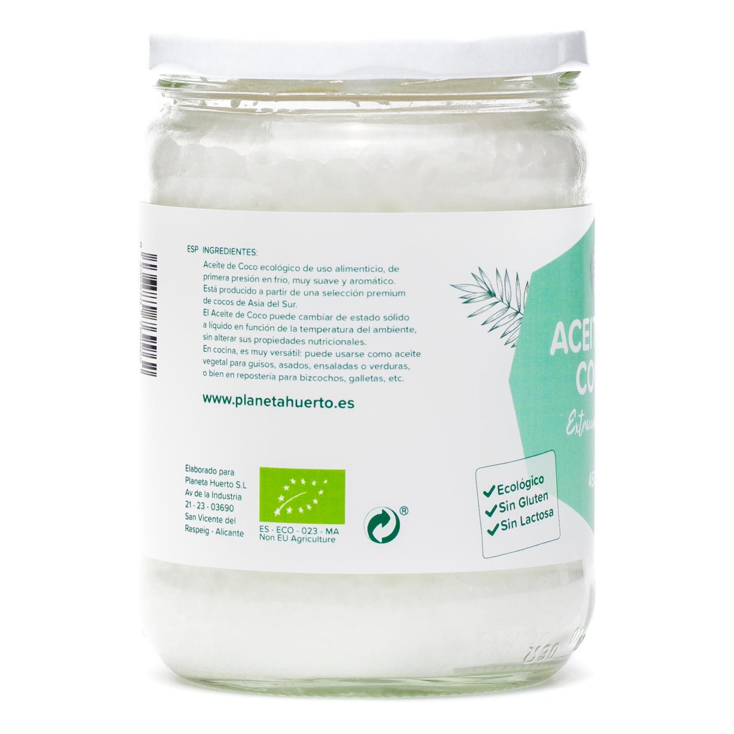 Aceite de coco virgen ECO Planeta Huerto 500 ml