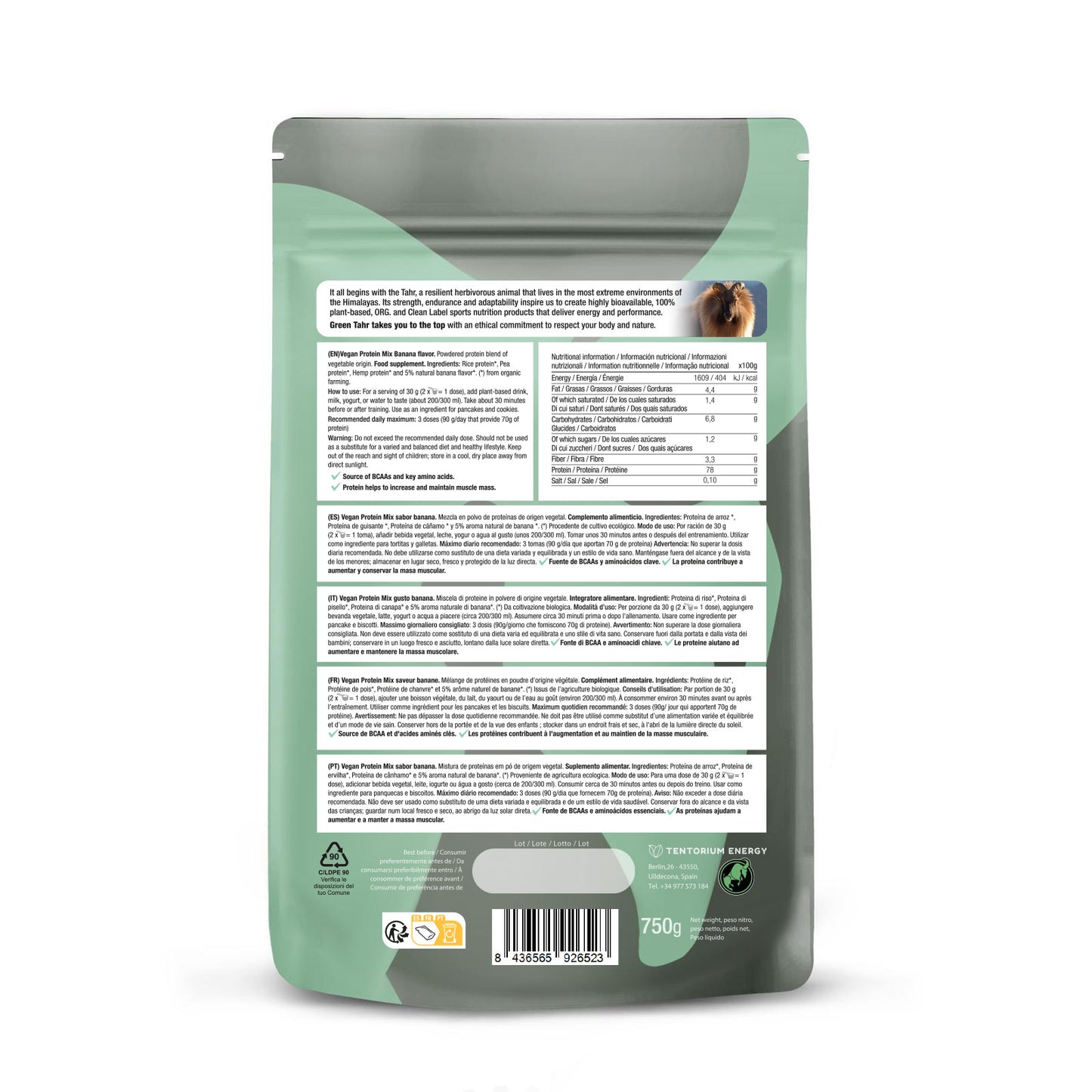 Protein Vegan mix ECO 78% banana 750 g