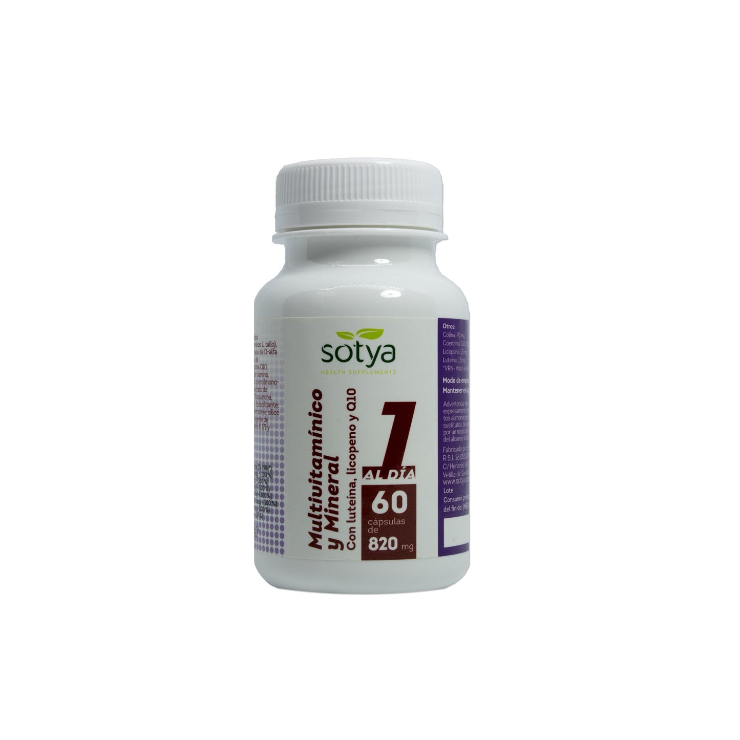 Multivitamines et minéraux Sotya 820 mg 60 gélules