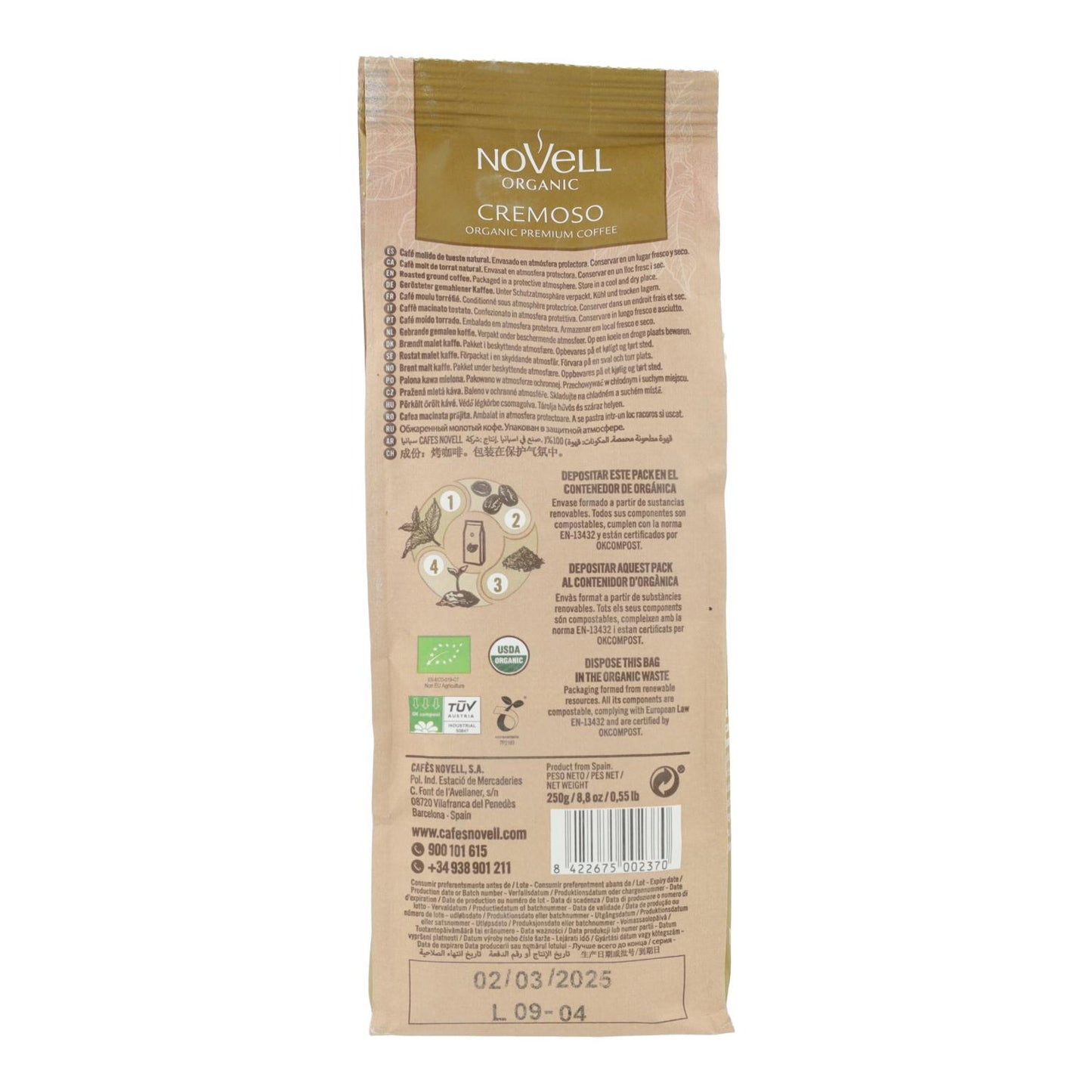 Gemahlener Kaffee Cremoso 250 g