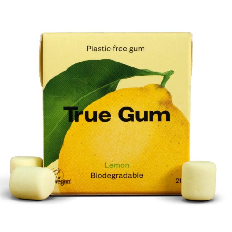 Plasticvrije kauwgom met citroensmaak True Gum 21 g