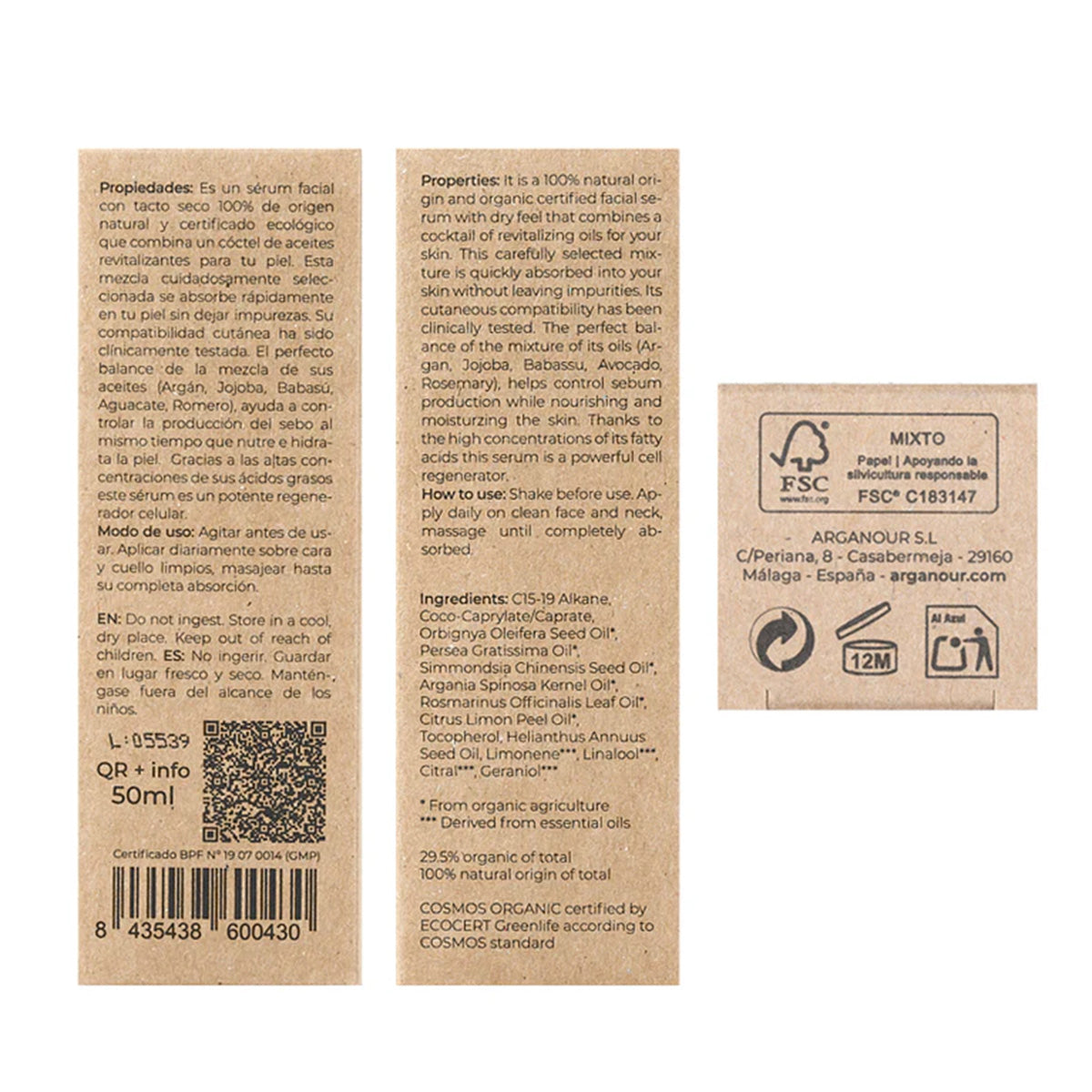 Sérum 12 visage gras Arganour 50 ml