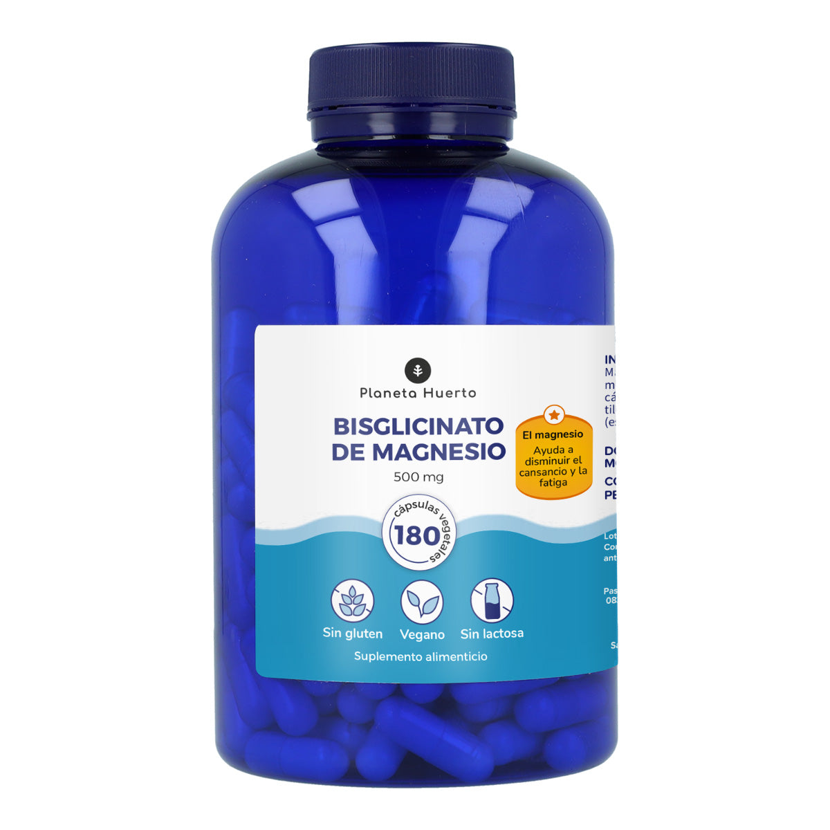 Magnesio bisglicinato 500 mg Planeta Huerto 180 capsule