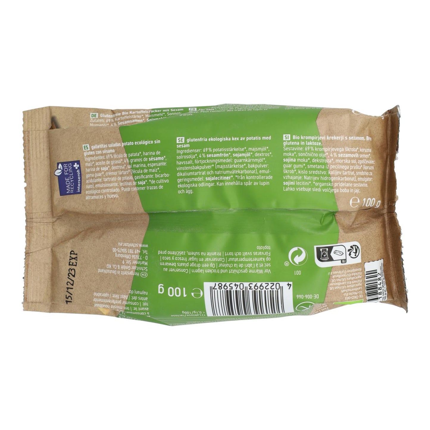 Glutenfreie Sesam-Grissini Schnitzer 100 g