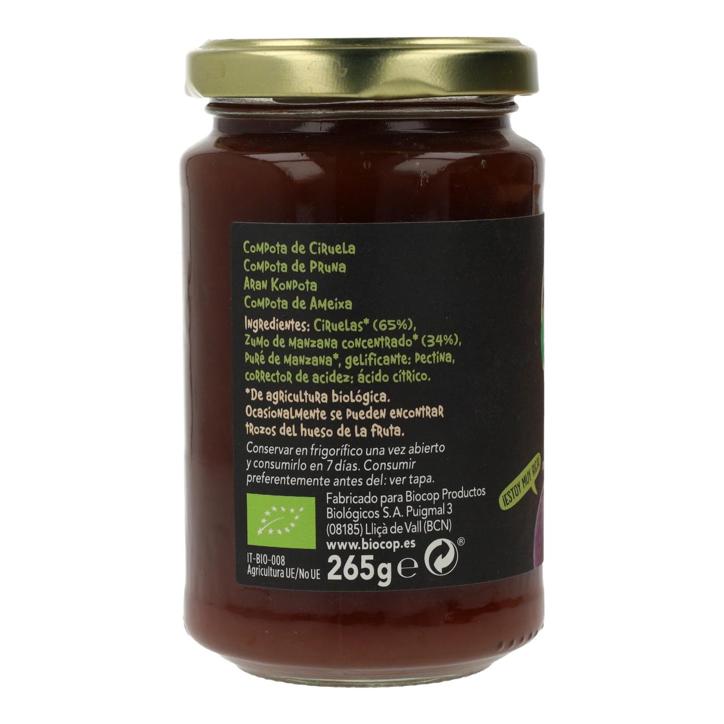 Ekologisk plommonkompott Biocop, 265 g