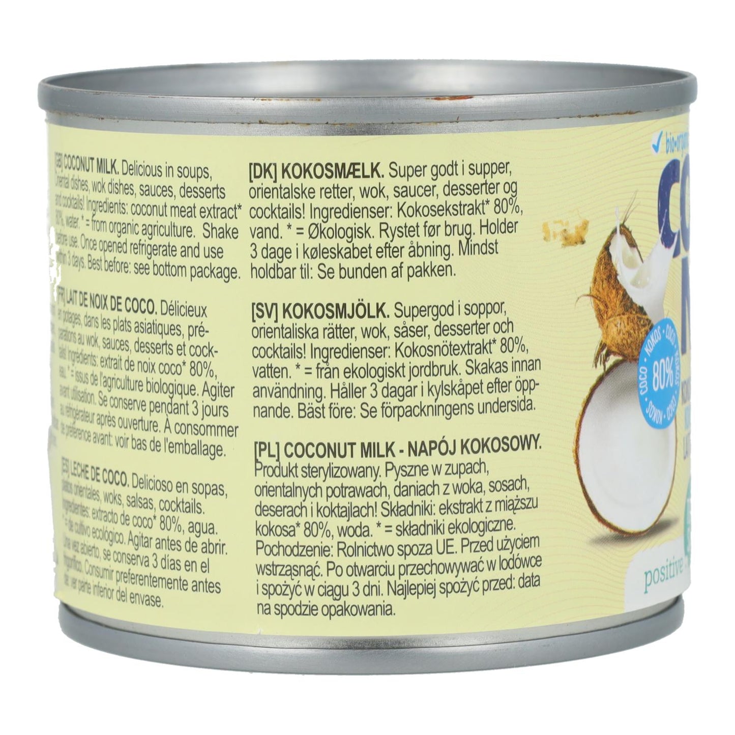 Lait de coco 80 % BIO Terrasana 200 ml