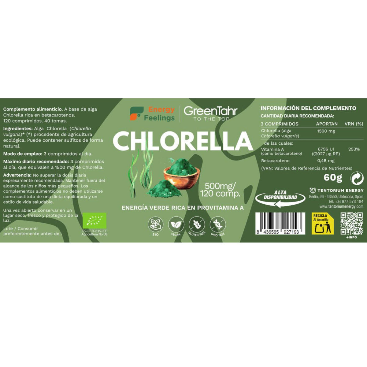 Chlorella ECO Energy Feelings 120 tabletter