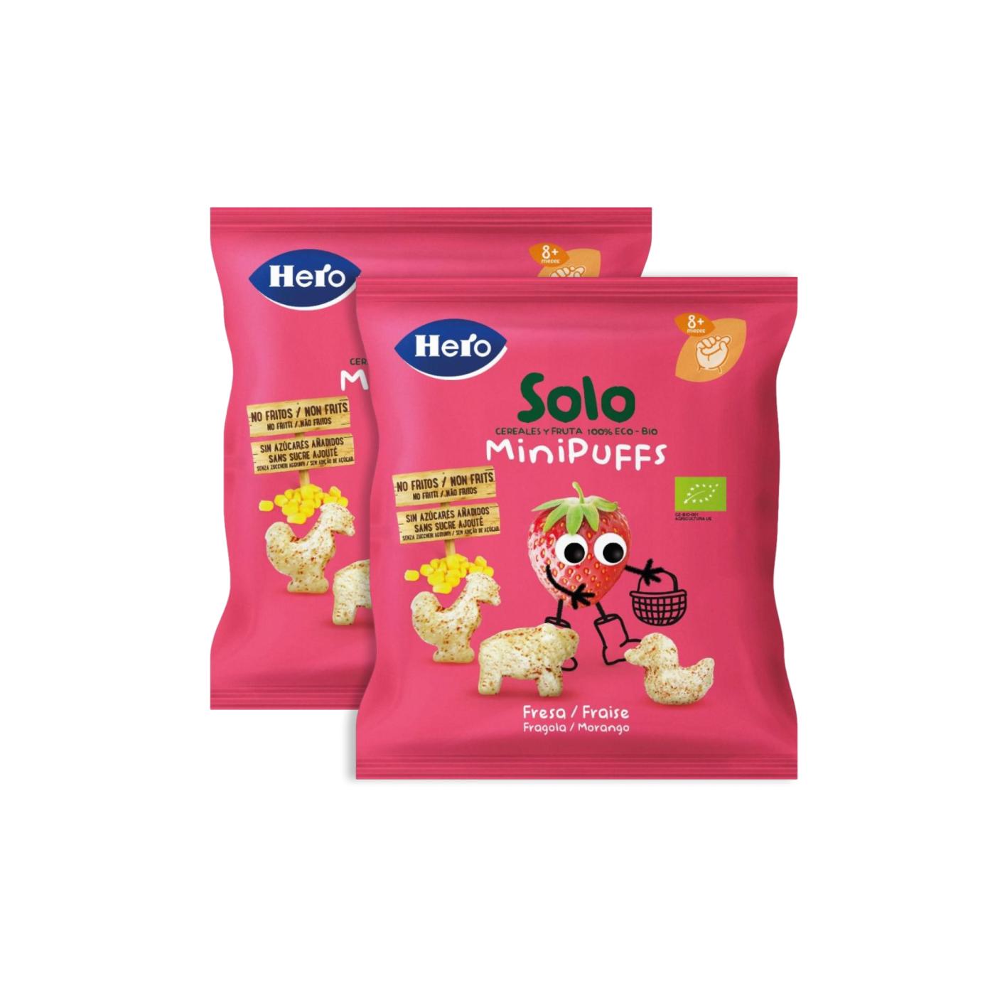 2er-Pack Bio-Erdbeersnacks 18 g – Hero Solo