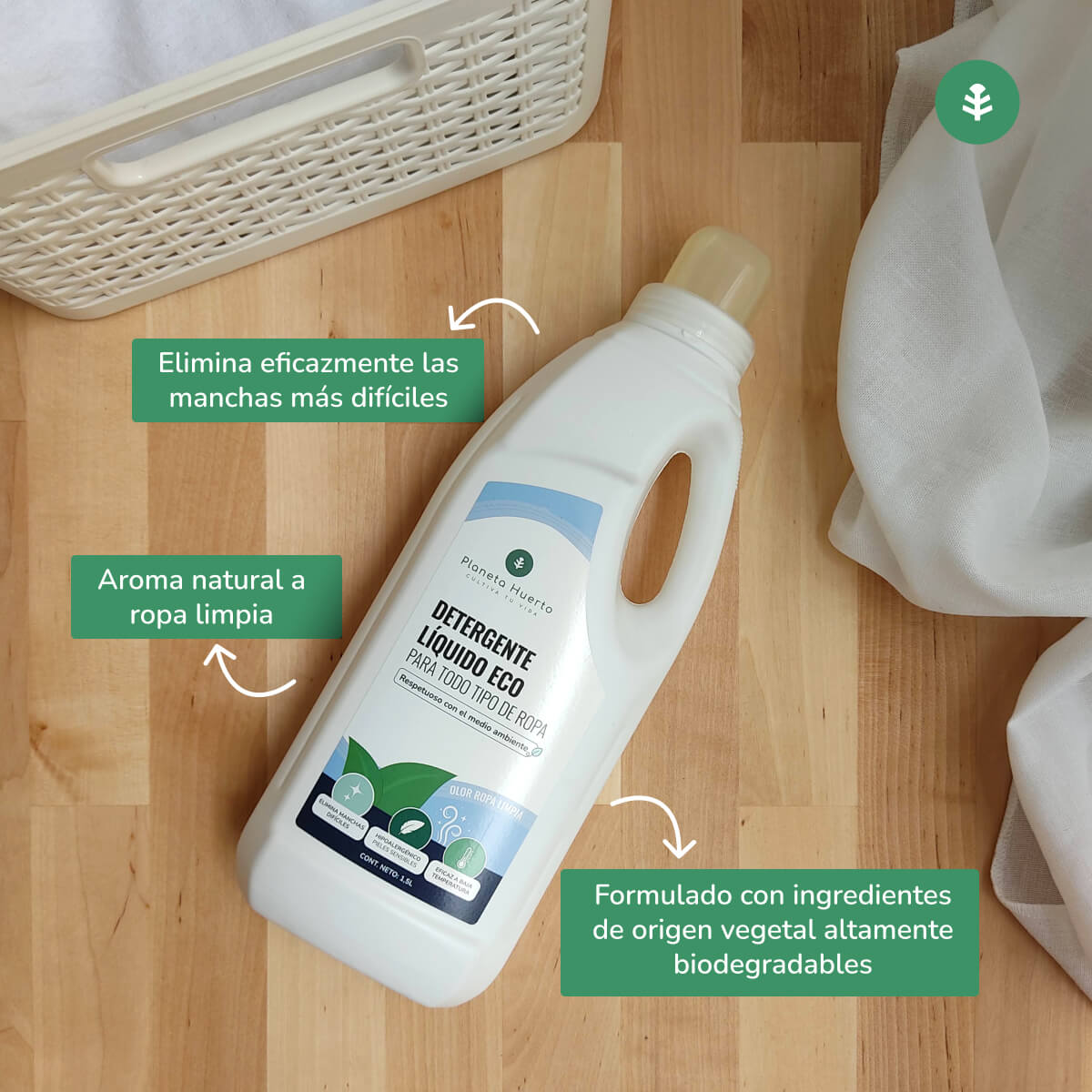 Packung 3xLiquid Laundry Detergent ECO Natürlicher Duft von sauberer Kleidung Planet Garden 1,5 Liter