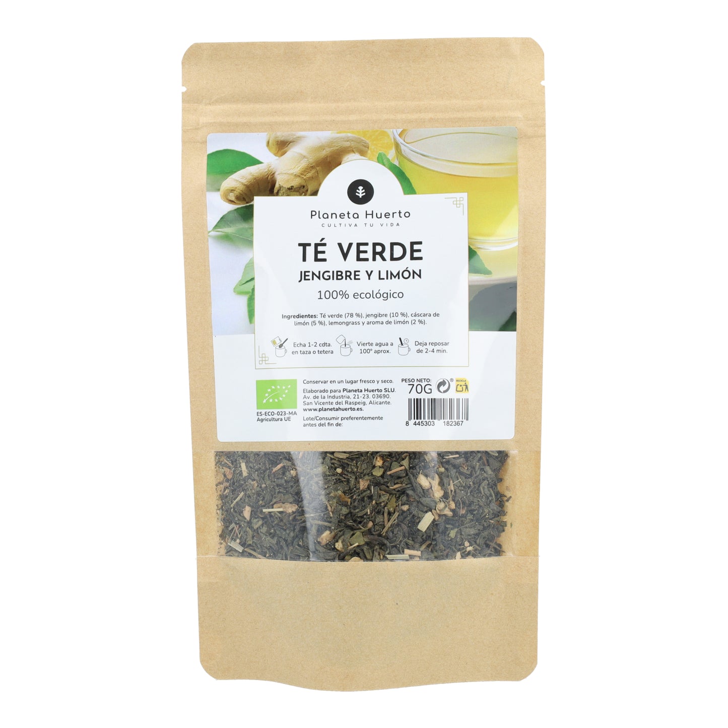 Groene thee gember en citroen ECO Planeta Huerto 70g