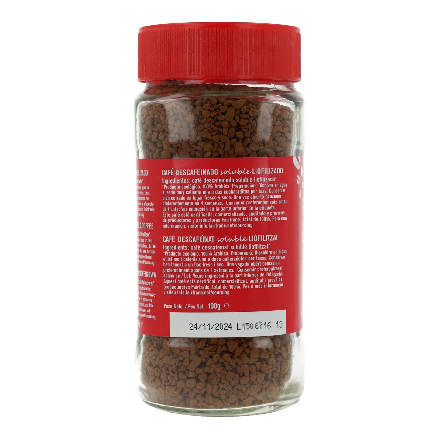 Café soluble Descafeinado Liofilizado Bio Alternativa, 100g