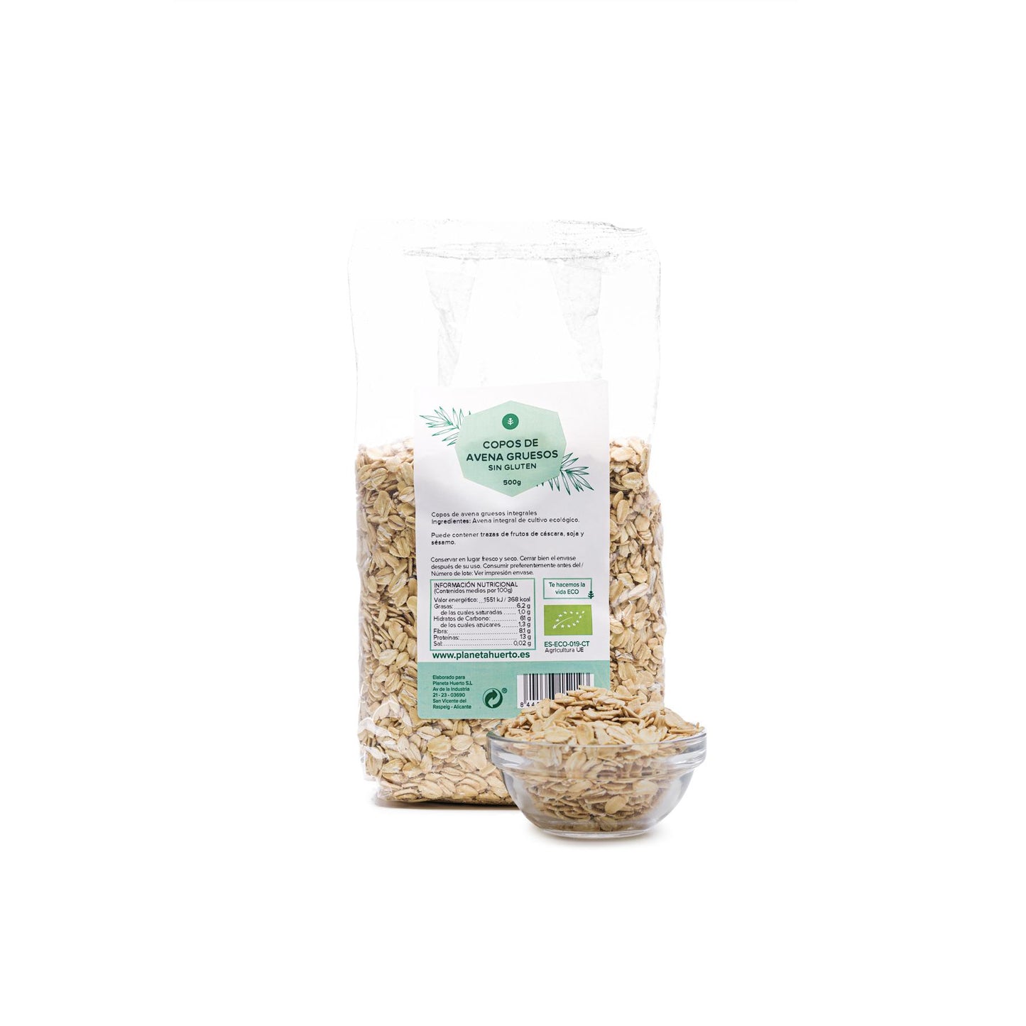Fiocchi d'avena grossolani senza glutine ECO Planeta Huerto 500 g