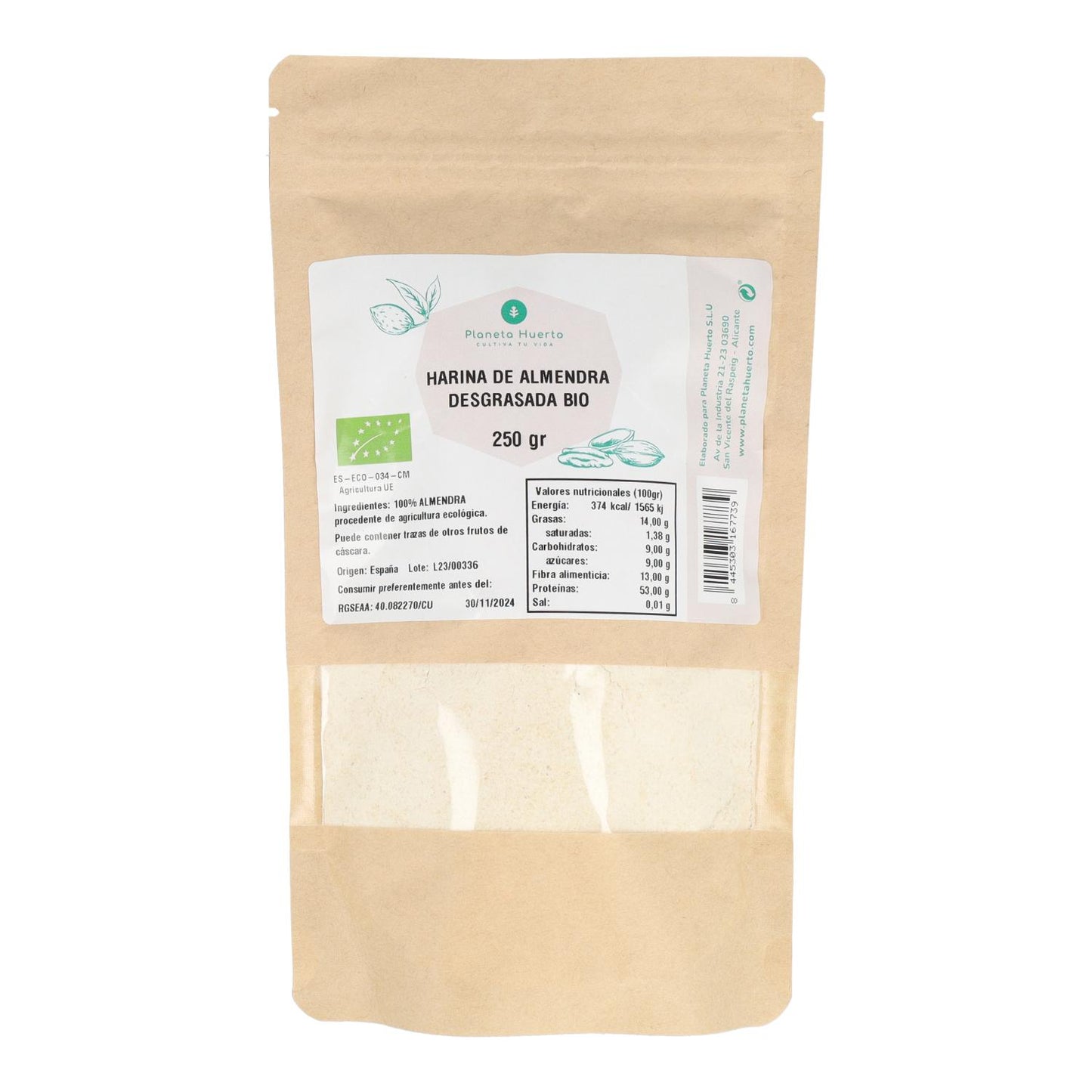 Odtłuszczona mąka migdałowa (białko migdałowe) ECO Planeta Huerto 250 g