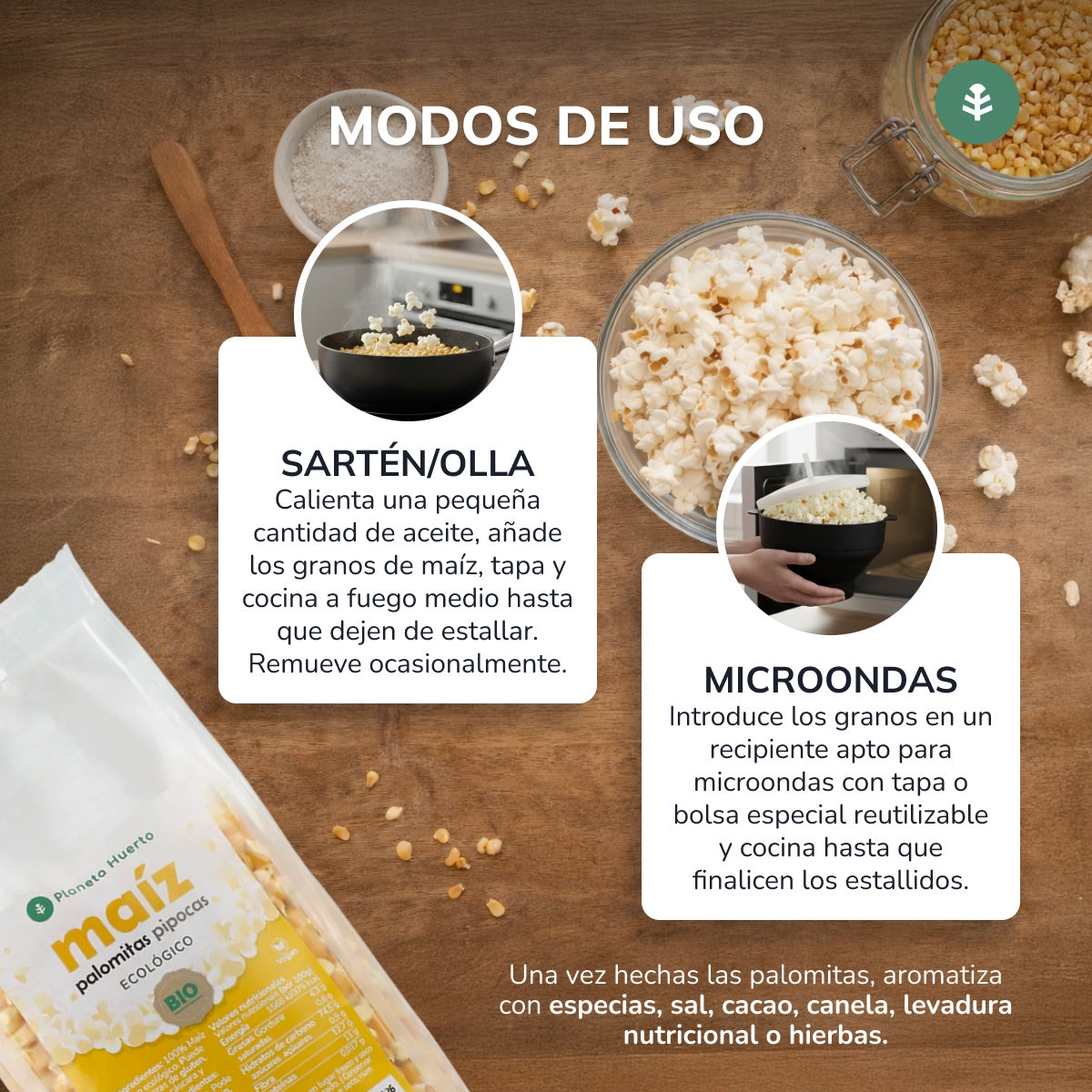 Popcorn för popcorn ECO Planeta Huerto 500 g