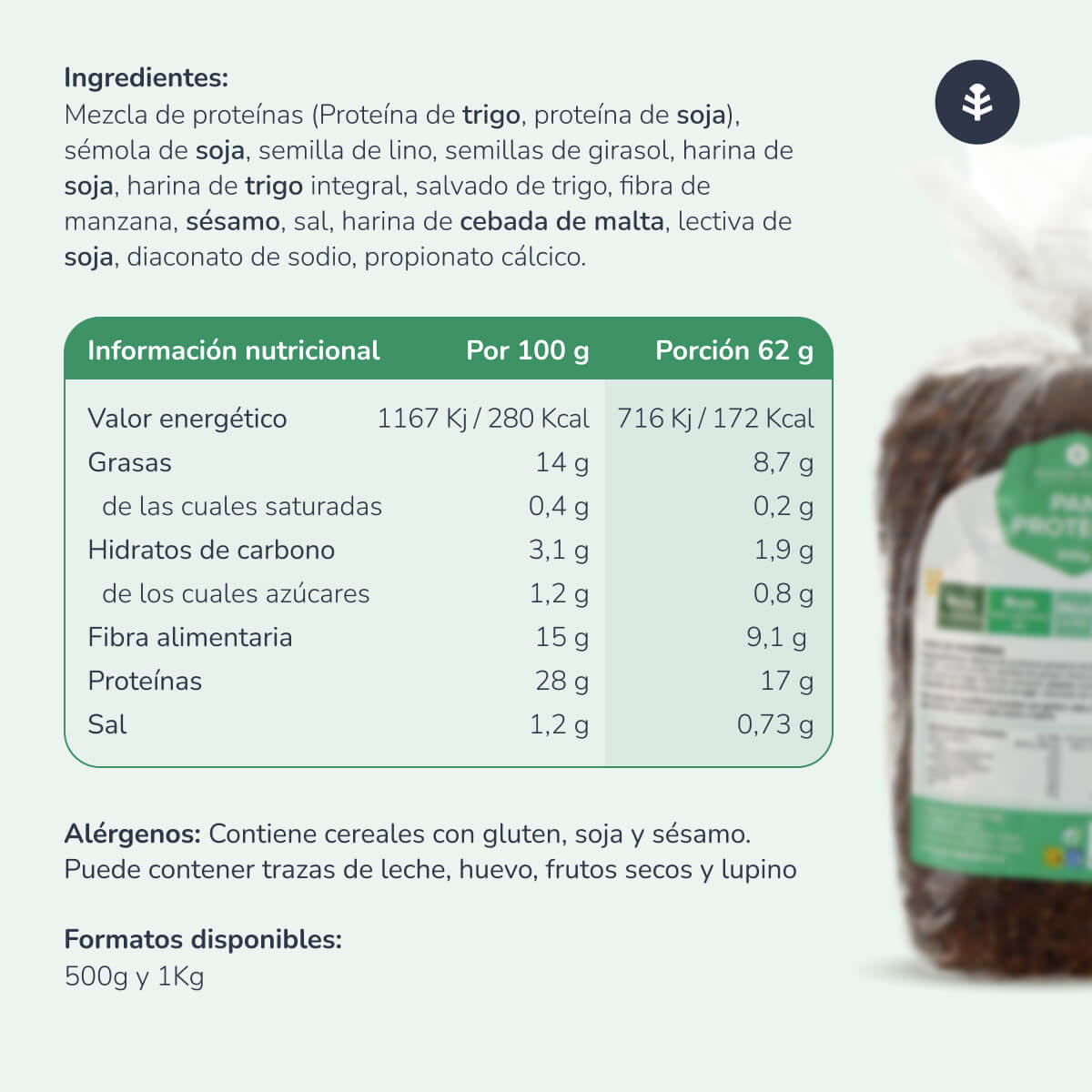 Confezione 3x pane proteico Planeta Huerto 500 g