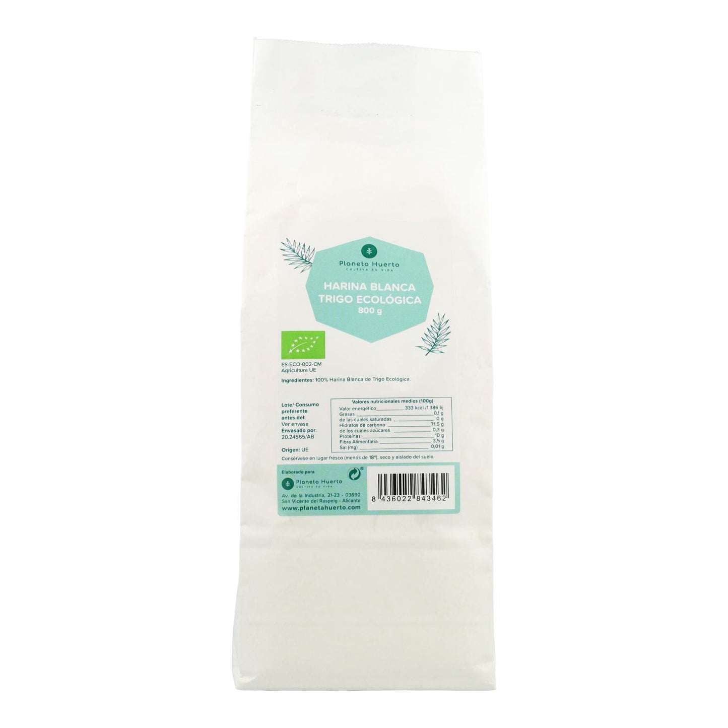 White Wheat Flour Eco Planeta Huerto 800 g