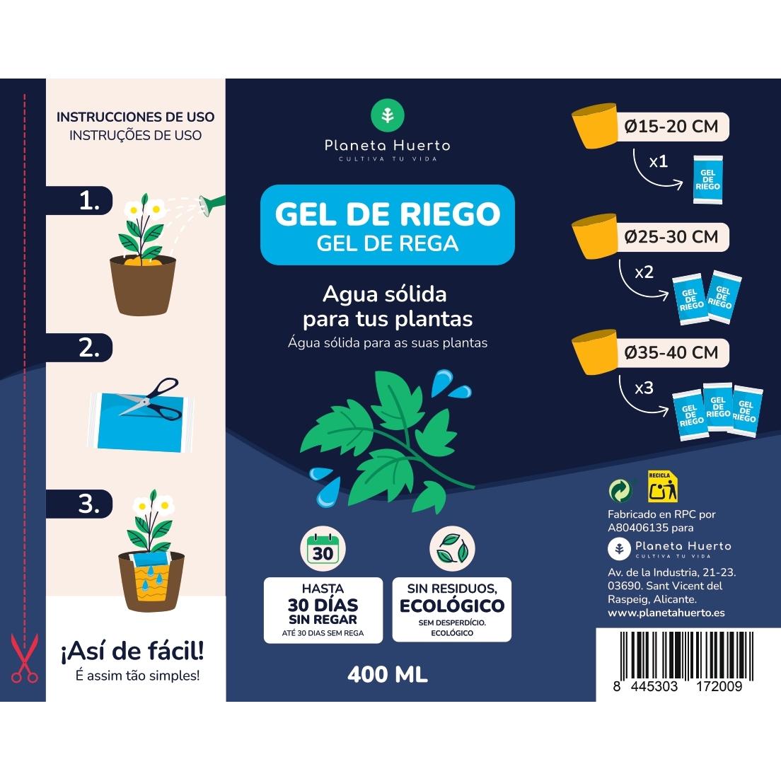 Confezione 4 x Gel per irrigazione Planet Garden 400 ml