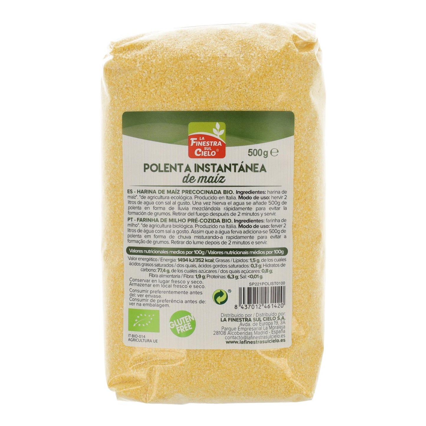 Polenta instantánea BIO La Finestra Sul Cielo 500 g