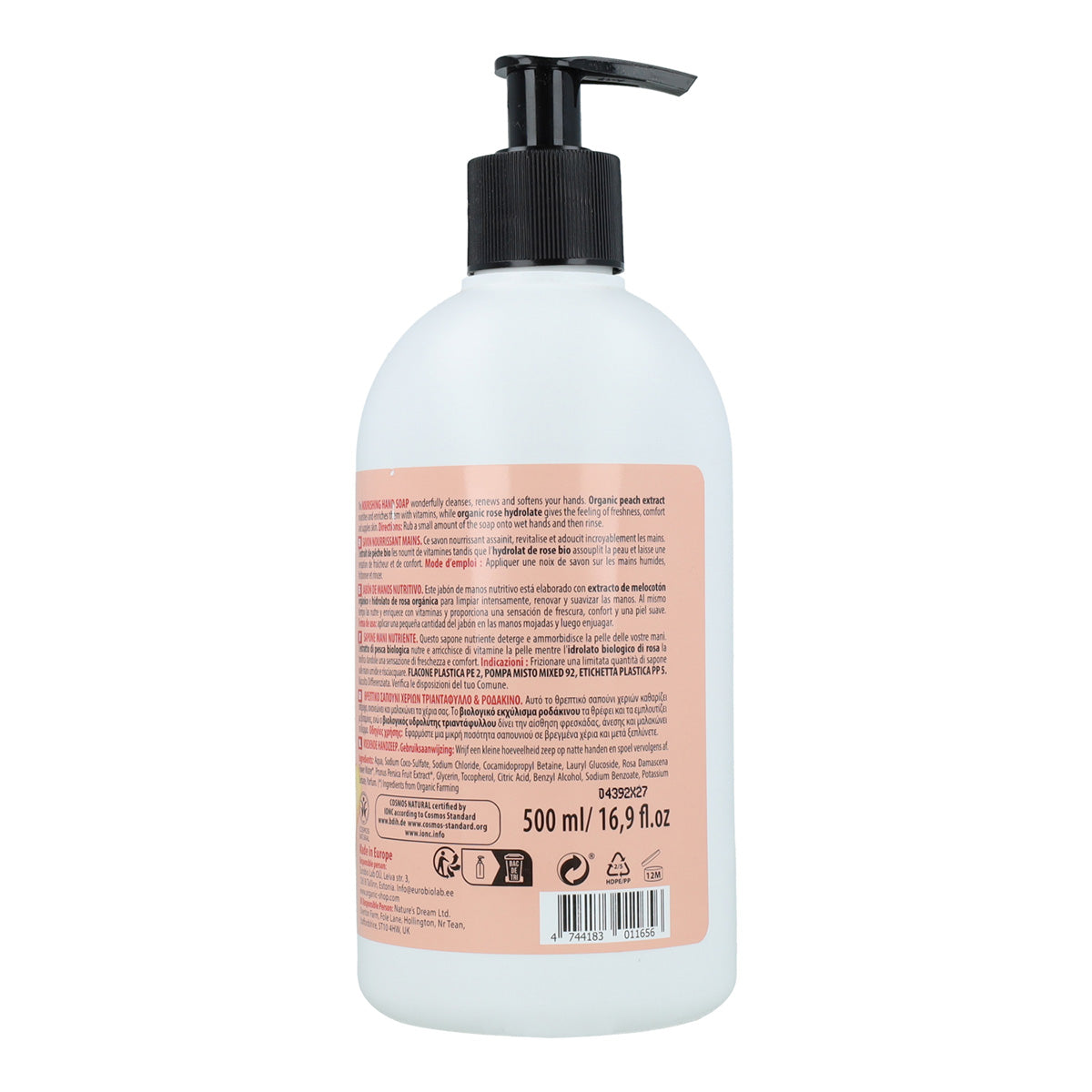 Pflegende Handseife Pfirsich Rose Organic Shop 500 ml