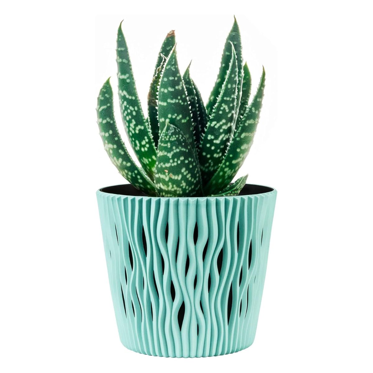 Bloempot Duna met turquoise inzetstuk D 22 x 19