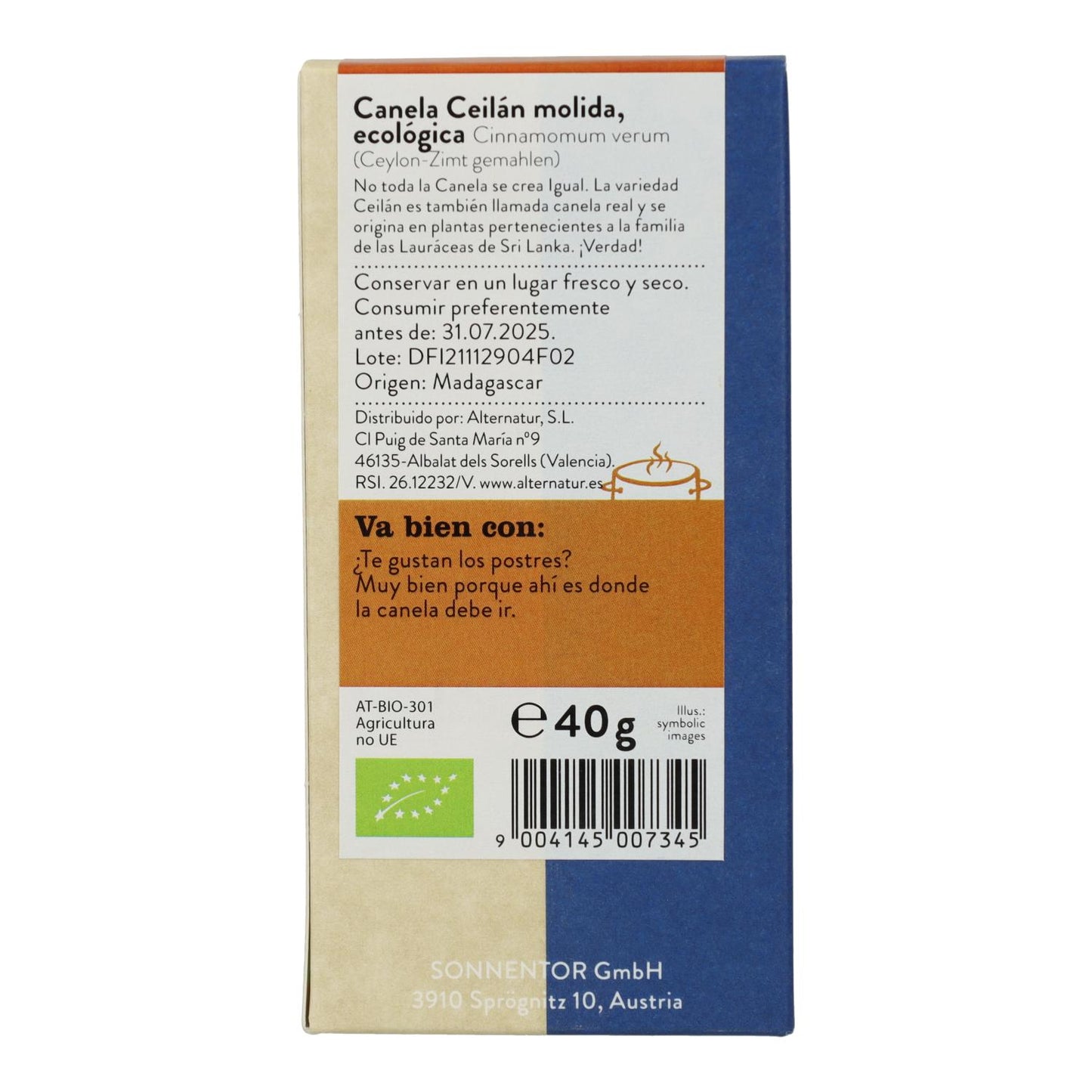 Cannella di Ceylon Eco macinata 40 g Sonnentor