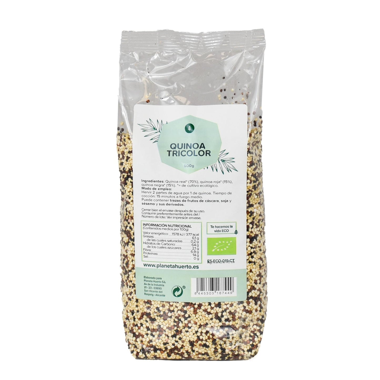 Pakket 10x driekleurige quinoa ECO Planeta Huerto 500 g