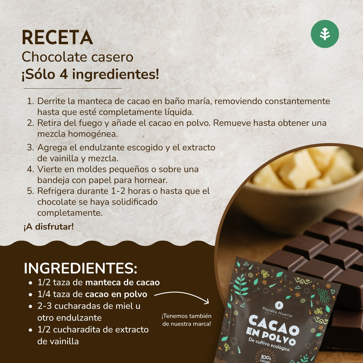 Burro di cacao in cialde ECO Planeta Huerto 250 g