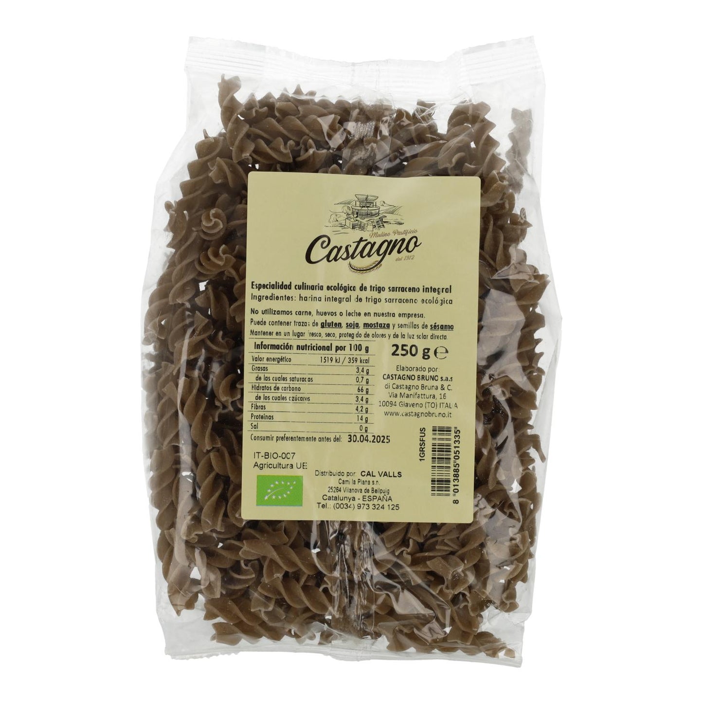 Spirali di grano saraceno ECO Castagno 250 g