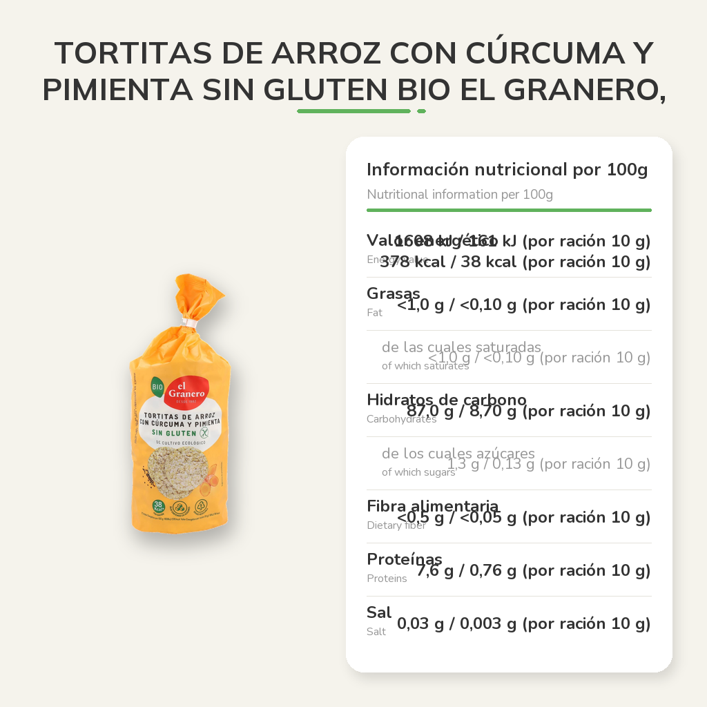 Información nutricional