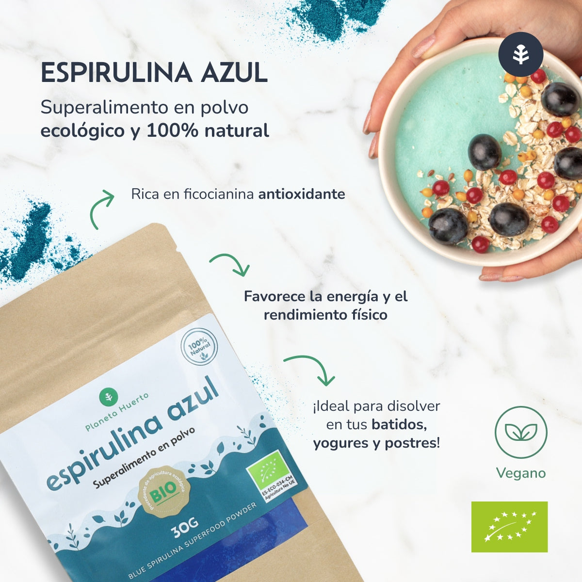 Blue Spirulina Planeta Huerto 30gr