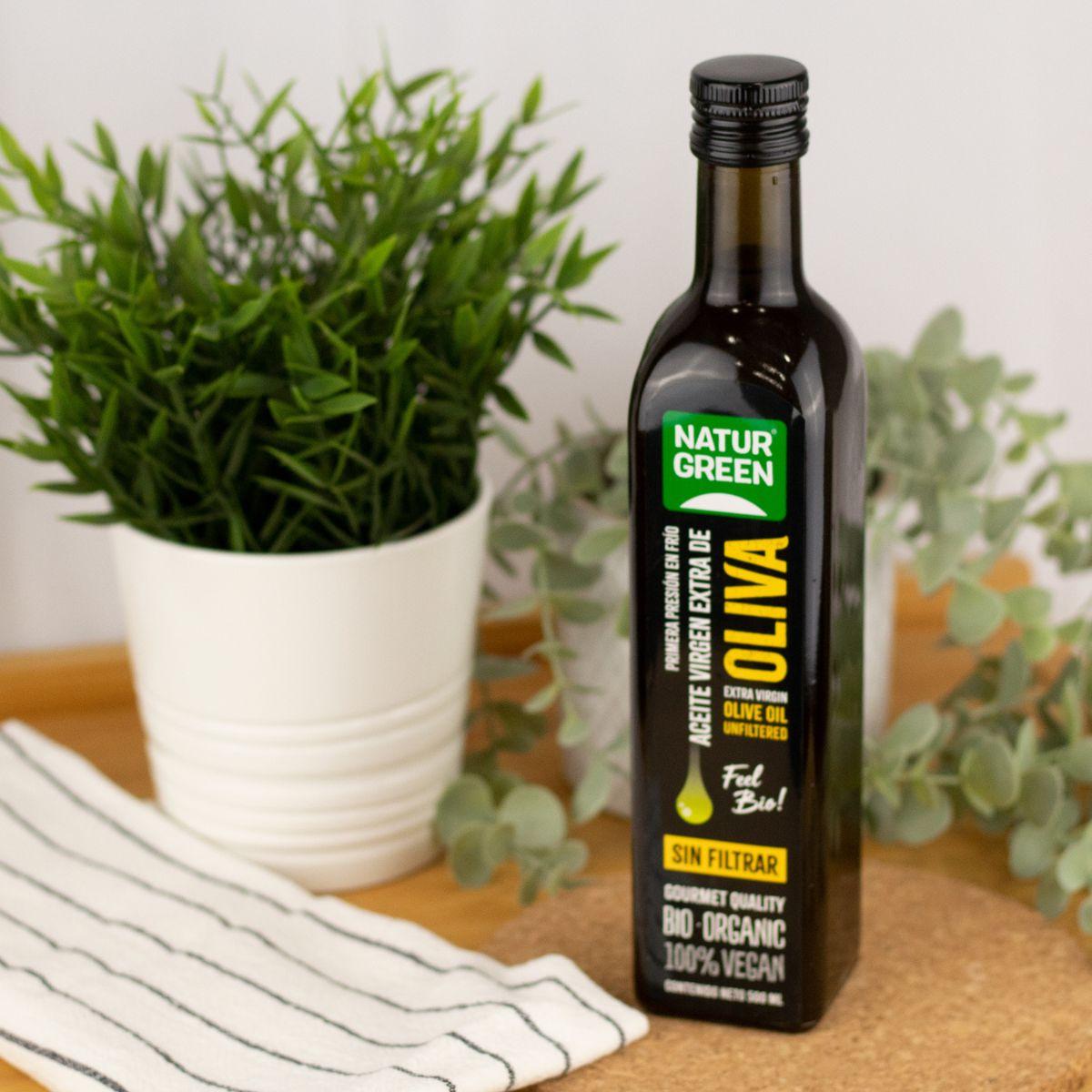 Olio extravergine di oliva non filtrato biologico NaturGreen, 500 ml