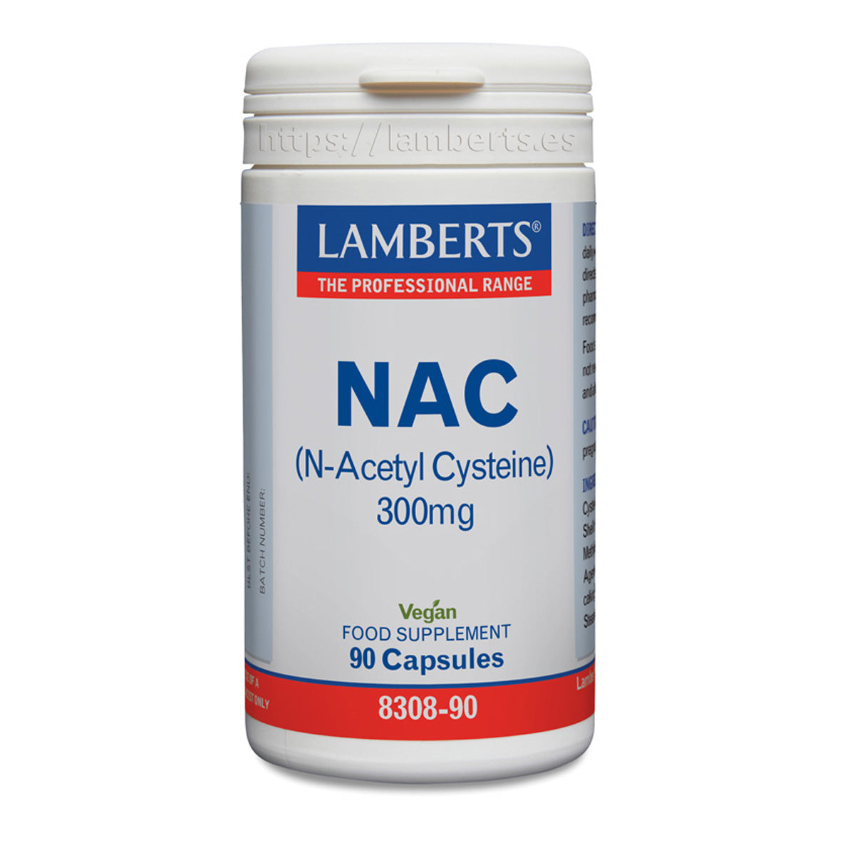 NAC (N-Acetyl Cysteïne) Lamberts 300 mg, 90 capsules