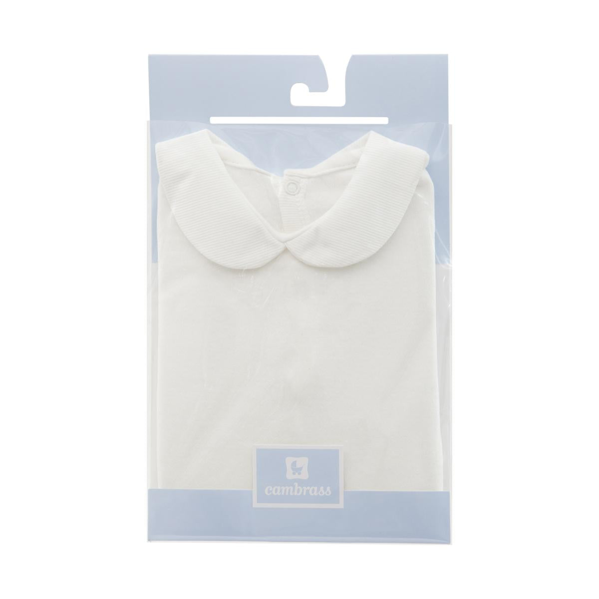 Body con collo e maniche corte beige Cambrass taglia 3