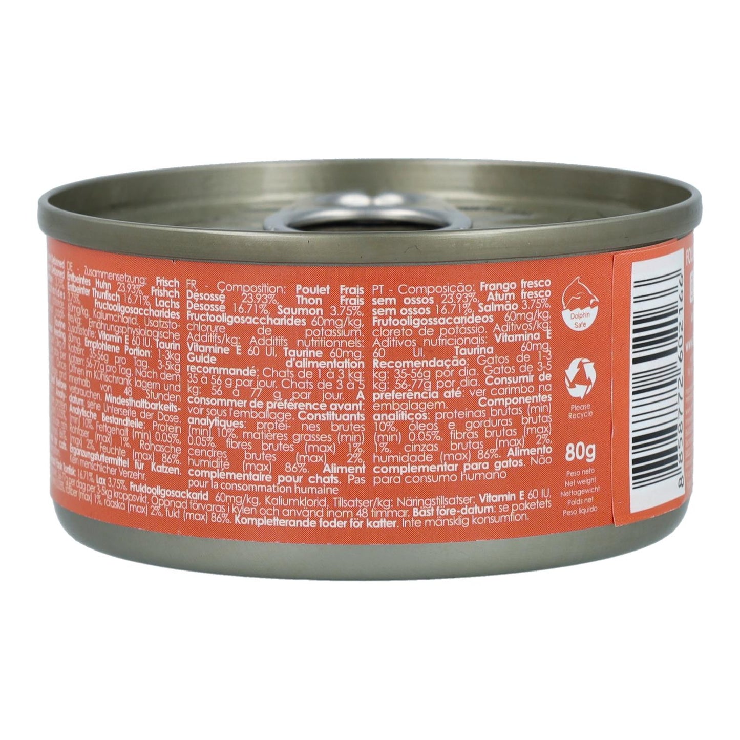 Kit Cat Lata Toppers - Pollo & Salmone 80 g Cibo umido per gatti in gelatina