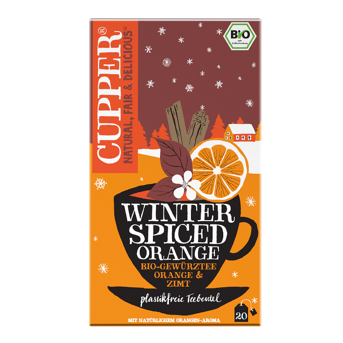 Bio-Kräutertee Orange und Zimt Cupper 20 Beutel