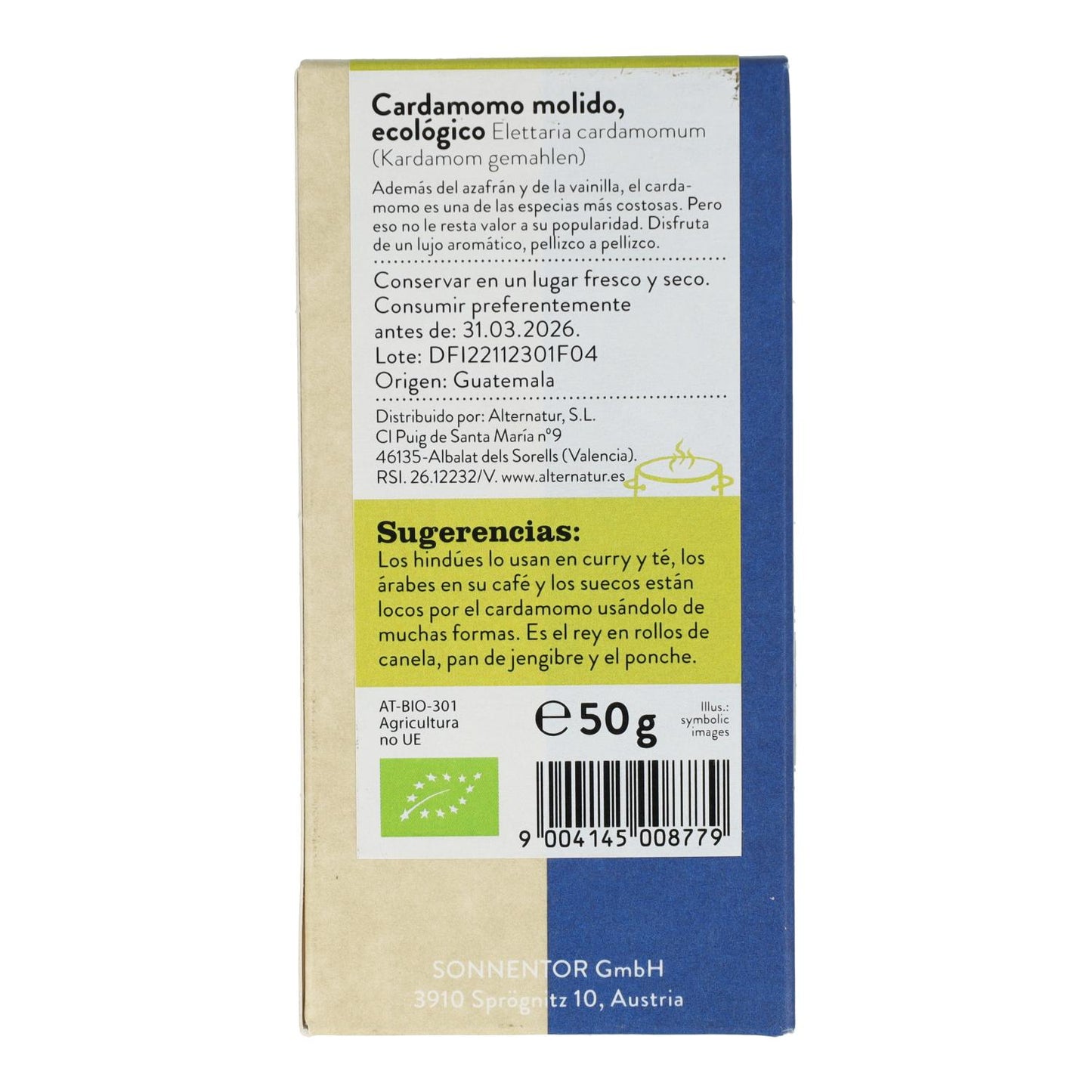 Gemahlener Kardamom bio Sonnentor 50 g
