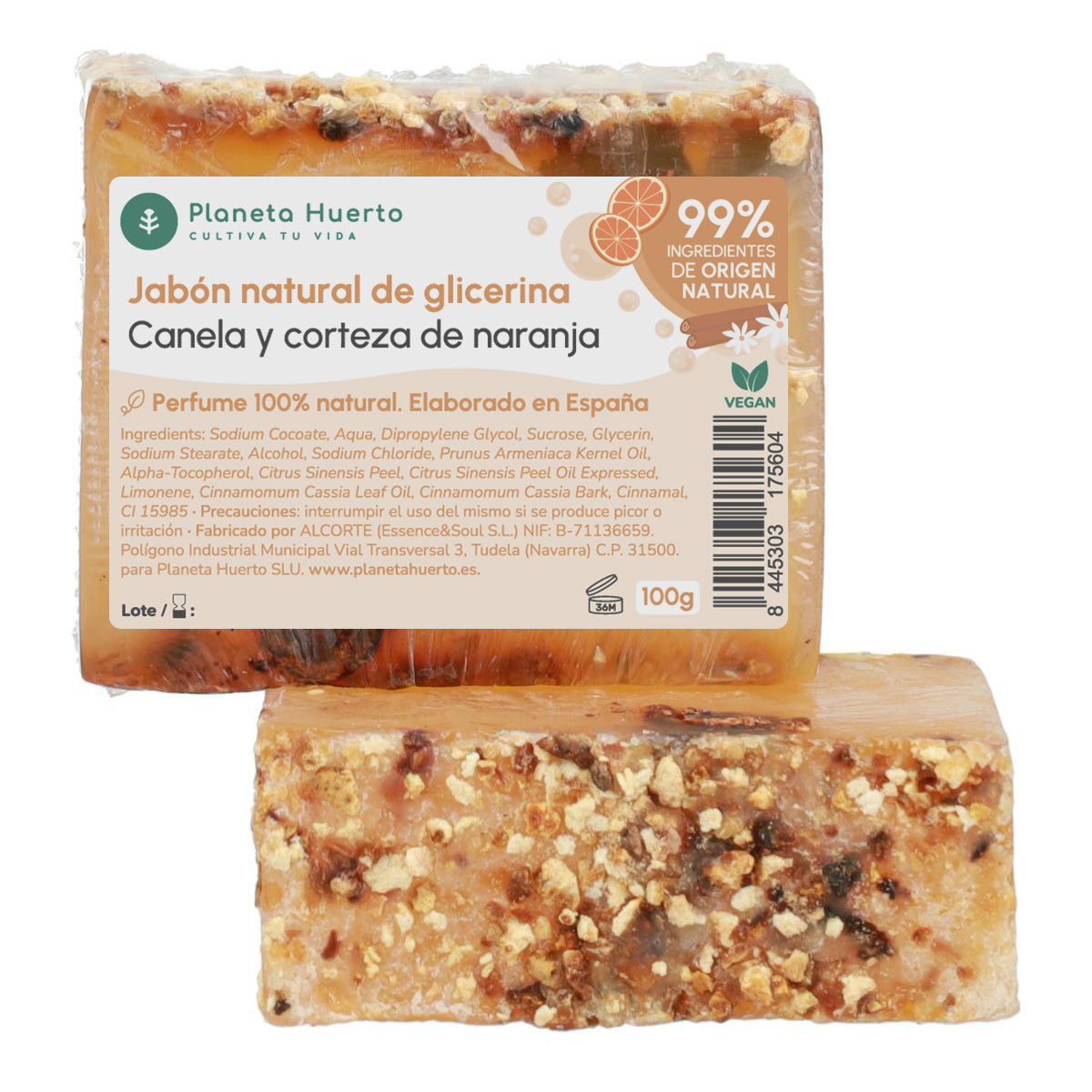 Sapone naturale alla glicerina cannella e buccia d'arancia 100 g