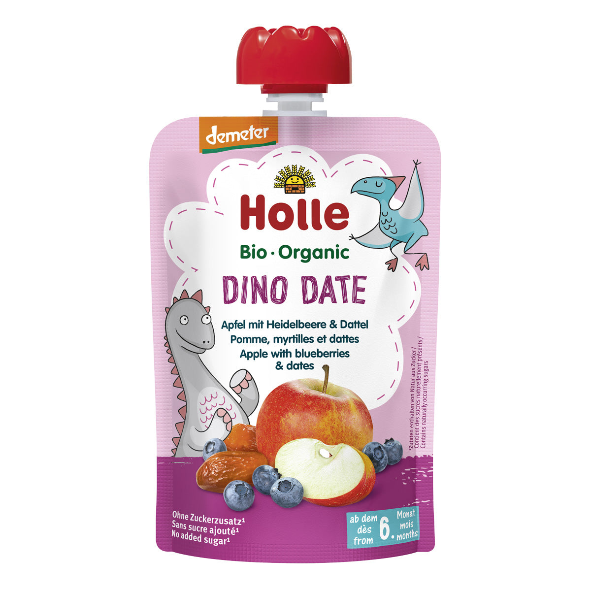 Smoothie BIO mela, mirtillo e dattero (dal 6° mese) DINO DANCE Holle 100 g